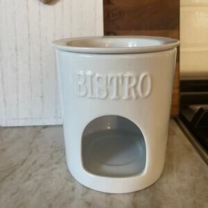 Bistro white porcelain butter or sauce Warmer